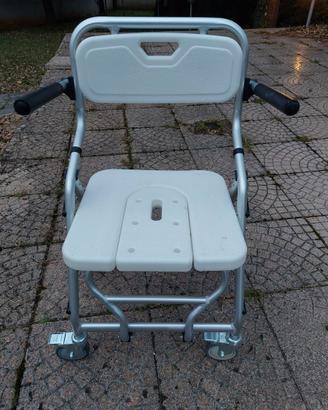 Sedia WC doccia con ruote