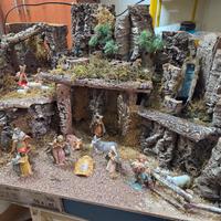 presepe con case e pastori