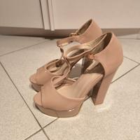 sandalo rosa cipria modello plateau comodo 