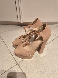 sandalo rosa cipria modello plateau comodo 