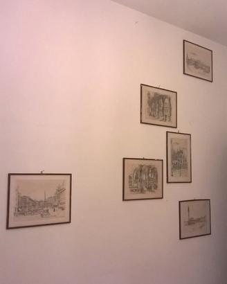 6 piccoli quadri con immagini di città