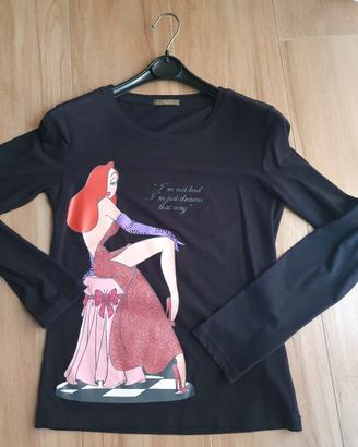 Maglietta  nera Iceberg con Jessica Rabbit