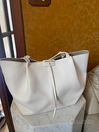 Patrizia Pepe borsa Vera pelle  shopper bianca