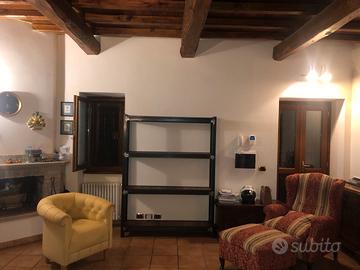 Libreria ferro battuto/Legno teak massello 2 cm