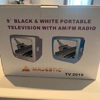 Tv vinage majestic bianco e nero  9” con radio