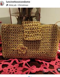 Pochette e porta monete in lurex oro 