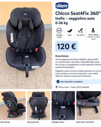 Seggiolino isofix 360