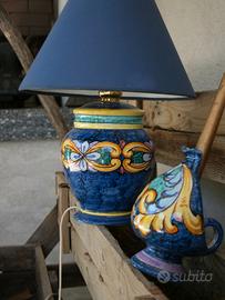 Lampada da Tavolo e Portacandela Ceramica Vietri