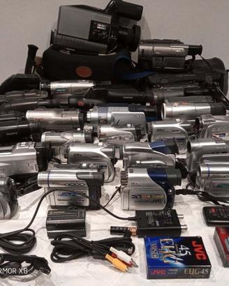 lotto videocamere vintage Hi8, Video8, VHS, miniDV