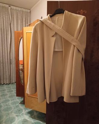 giacca donna lana beige-panna