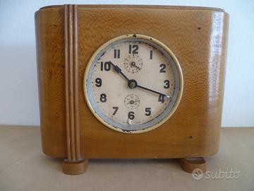 Sveglia orologio legno da tavolo art decò anni 40