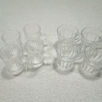 Set 4+4 tazze (bicchierini) caffè/liquore Cristal.