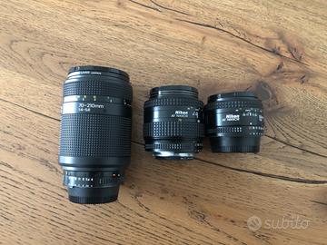 Macchina fotografica Nikon f601 e obbiettivi
