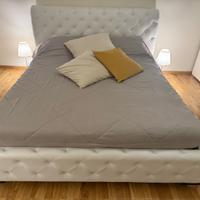 Letto matrimoniale contenitore bianco Chesterfield