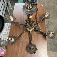 Lampadario in ottone fatto a mano