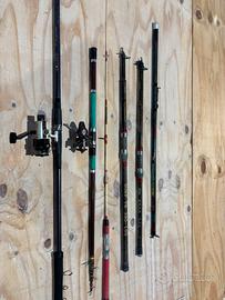 Canne da pesca + attrezzatura varia