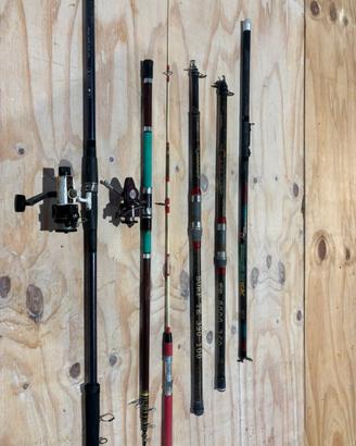 Canne da pesca + attrezzatura varia
