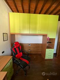 Camera completa letto singolo-armadio-scrivania