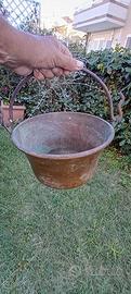 Antico caldaio in rame   28cm x 16cm