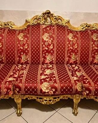 Divano e 2 poltrone barocche in stile veneziano