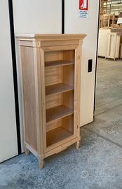 Mobile dispensa libreria vetrina in legno grezzo