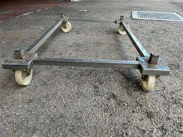 Carrello acciaio con ruote in teflon