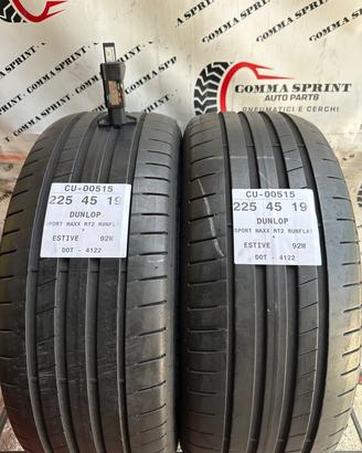 2 PNEUMATICI 225/45 R19 DUNLOP ESTIVE RUNFLAT