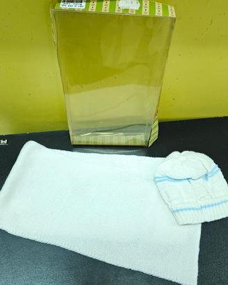 Cappellino e sciarpa neonato 0/6 mesi