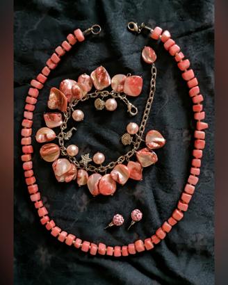 Parure collana bracciale orecchini 