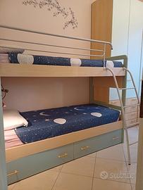 Doppio lettino  a castello per bambini 
