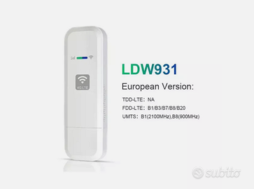 USB Modem Dbit LDW931 3G/4G LTE Nano Sim 10 Utenti