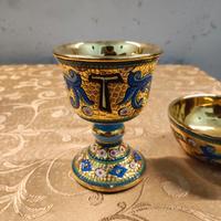 calice e pisside mosaicati d'oro