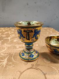 calice e pisside mosaicati d'oro