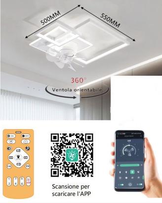 Plafoniera led con ventilatore