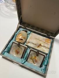 Set da fumo vintage anni ‘60 in onice naturale