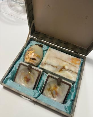 Set da fumo vintage anni ‘60 in onice naturale