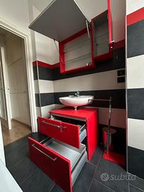 Mobile arredo bagno colore rosso