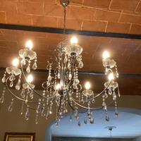 Lampadario con goccie di cristalli da soffitto