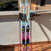 Sci Rossignol 130 cm e racchette 100 cm