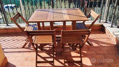 tavolo e sedie da giardino richiudibili 