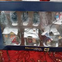 casette x  villaggio natalizio  con luce dentro