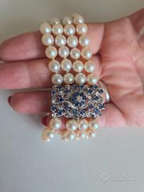 Bracciale  Vintage oro 18k perle e pietre preziose