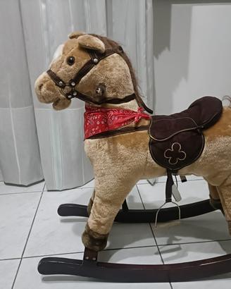 cavallo a dondolo per bambini in legno 