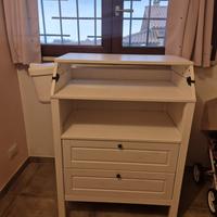 Cassettiera fasciatoio bianca ritraibile