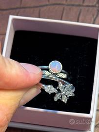 Lotto di 3 anelli Pandora originali in argento