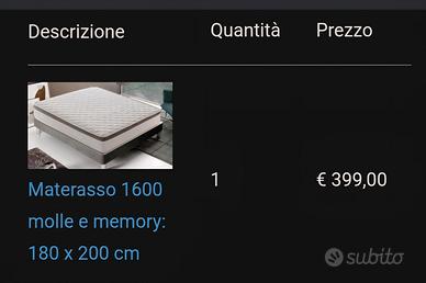 materasso ibrido molle/king size 180*200