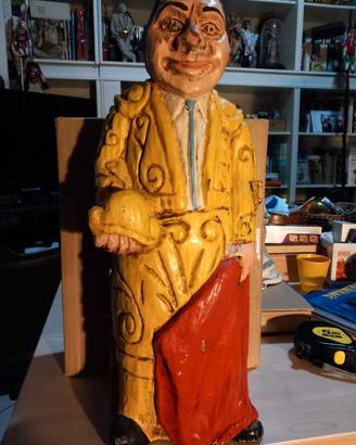 SCULTURA PORTABOTTIGLIA APRIBILE IN LEGNO