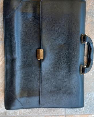 Borsa Ventiquattrore Vintage in Pelle  Nera