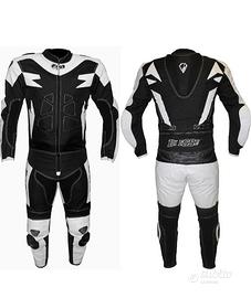 Biesse tuta moto pelle e tessuto 