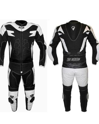 Biesse tuta moto pelle e tessuto 